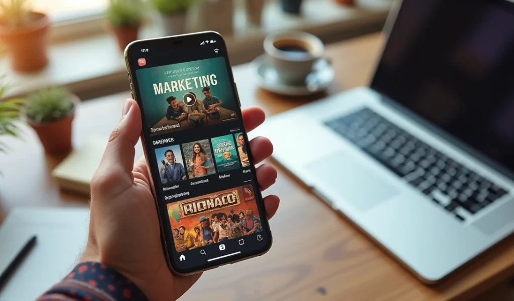 Tela de smartphone exibindo reels e post estático com temas nostálgicos nas redes sociais