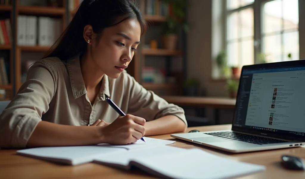 Equipe comercial estudando playbook de vendas em escritório moderno