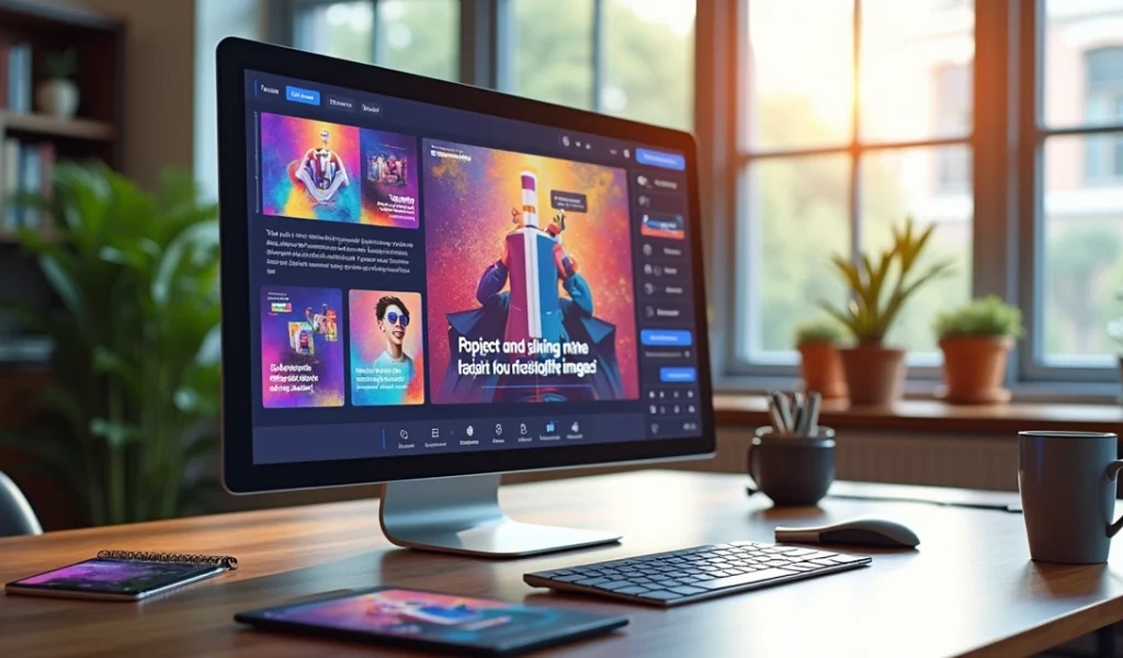 Interface do Nano Banana gerando imagens detalhadas para marketing digital em alta resolução