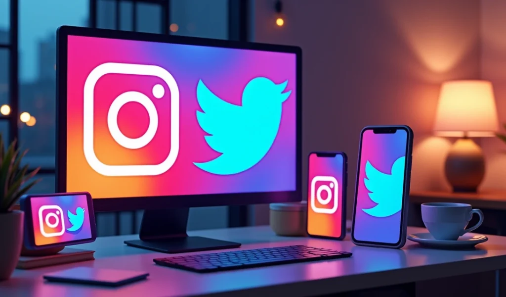 Montagem vibrante com memes populares de A Fazenda 17 exibidos em telas de celulares e computadores, com logos das redes sociais Instagram, Twitter e Facebook em destaque