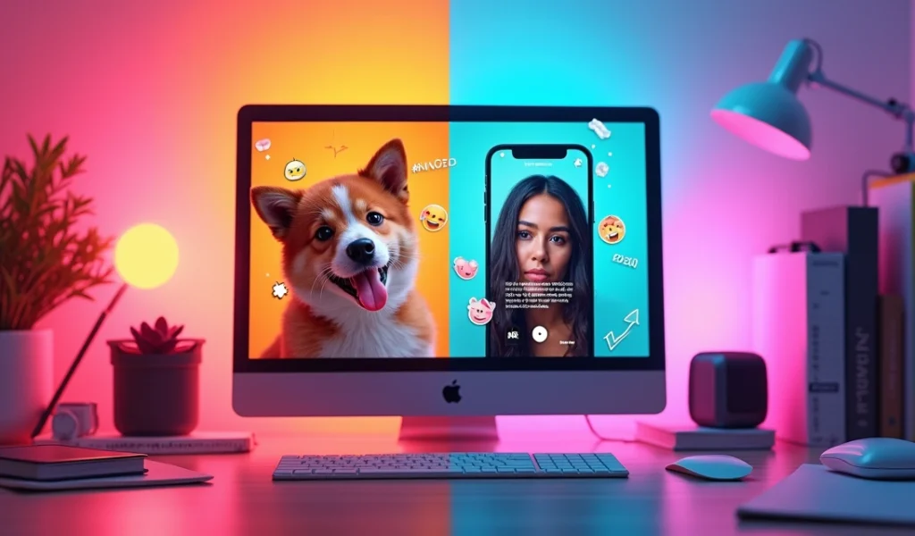 Colagem digital contrastando estética de 2016 com 2026 nas redes sociais