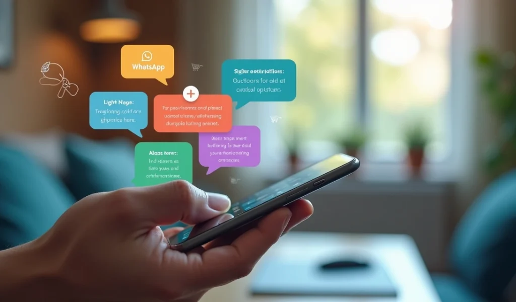 Tela de smartphone com várias notificações de recuperação de carrinho abandonado por WhatsApp, push e SMS